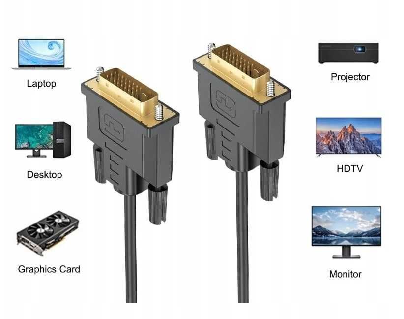 Kabel DVI-DVI 24+1 Dual Link UltraHD 2m * Video-Play Wejherowo