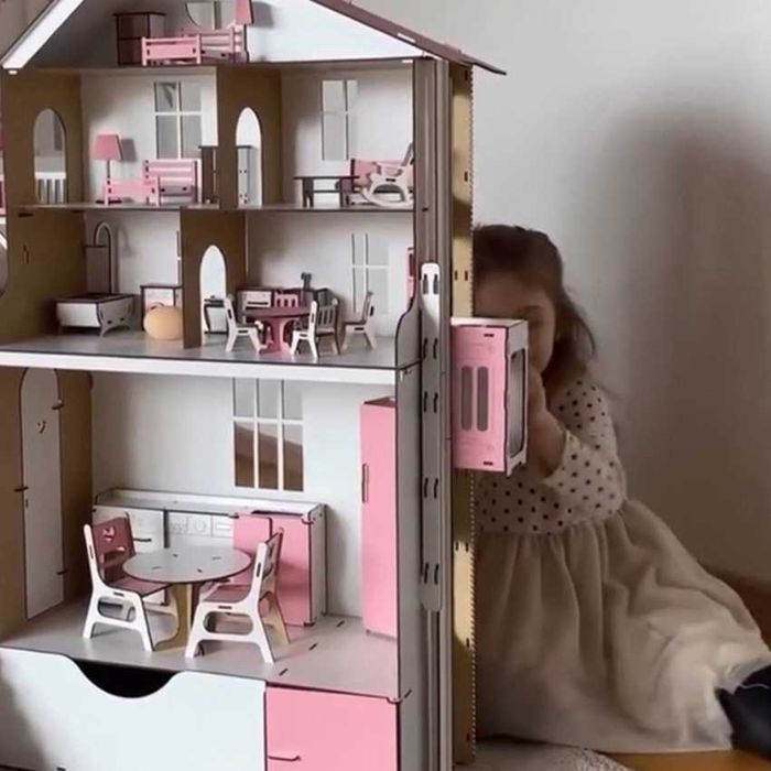 Ляльковий набір Будиночок для ляльок розкішний з меблями Рухомий ліфт