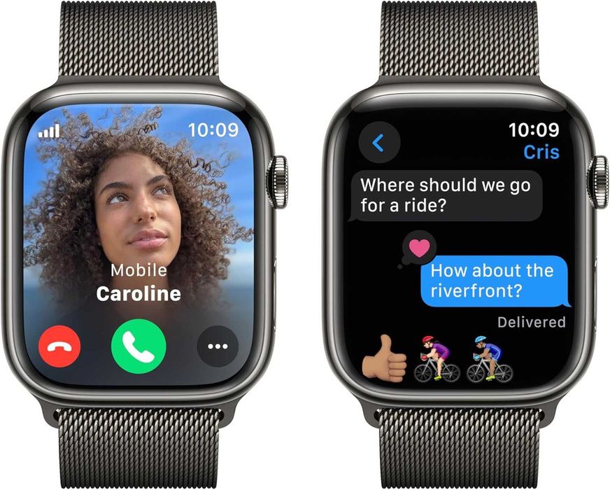 Apple Watch 9 45mm Graphite S. Steel Case w. Graphite Milanese Loop