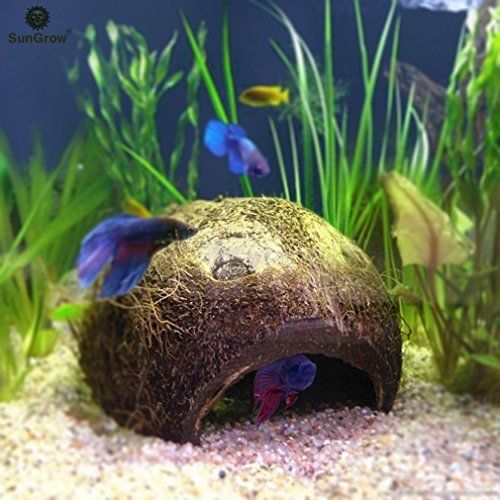 АКЦИЯ! Кокосовый домик грот кокос в аквариум для рыбки рептилии хомяка
