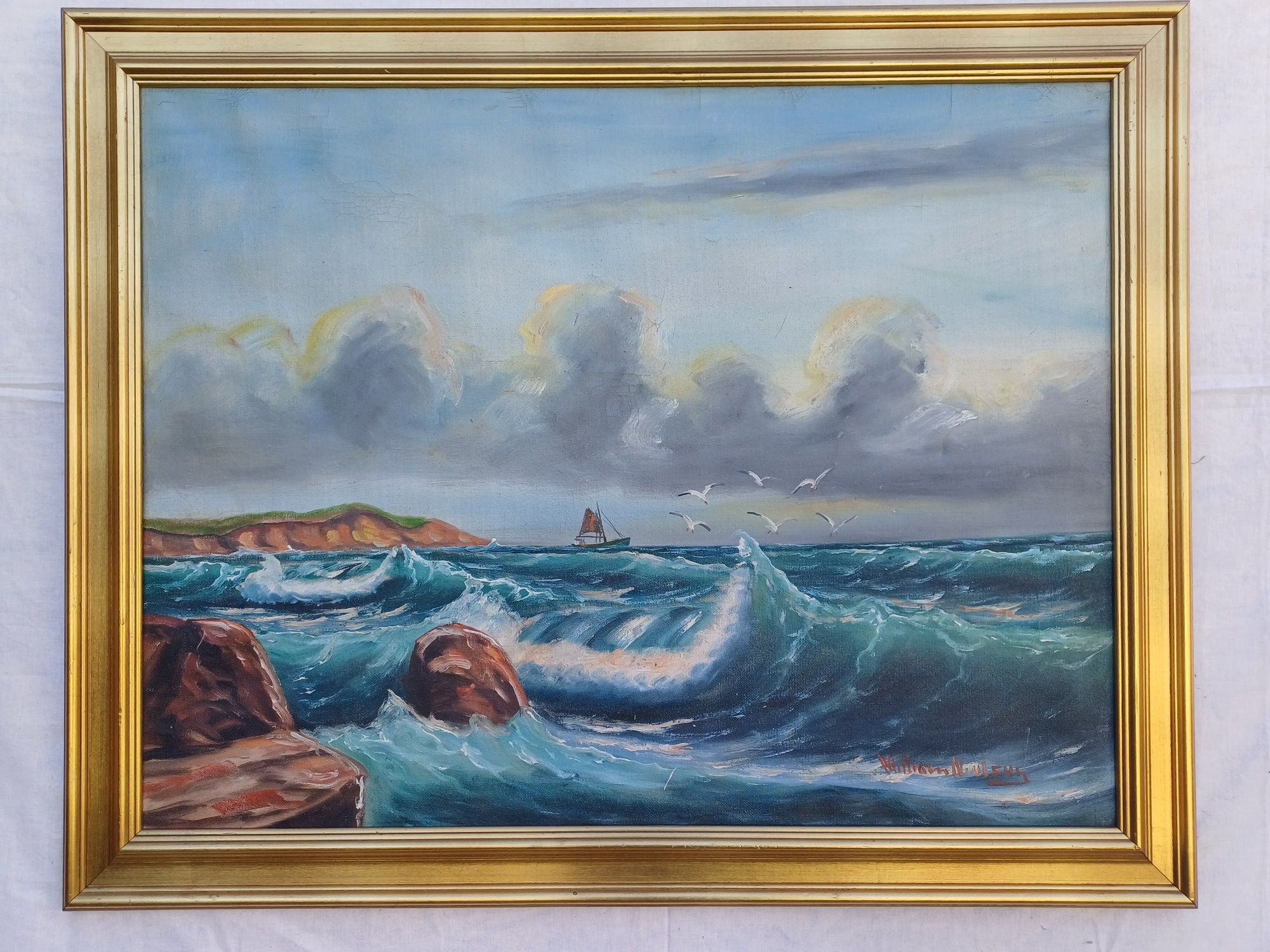 Stary obraz na płótnie William Nielsen