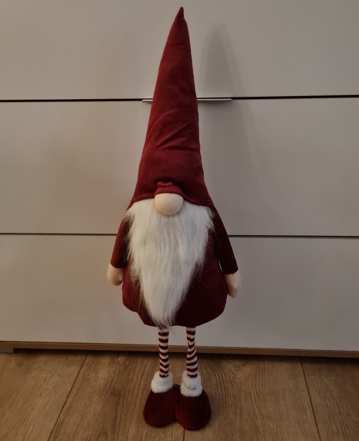 Kik dekoracyjny skrzat świąteczny czerwony krasnal figurka 73 cm Nowy