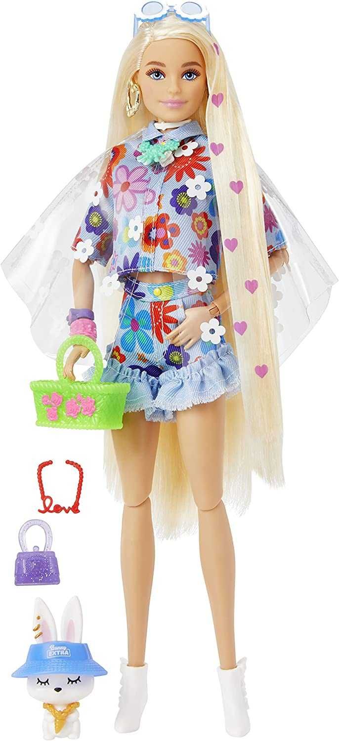 Кукла Барби Экстра 12 с кроликом Barbie Extra Doll  3 волна HDJ45