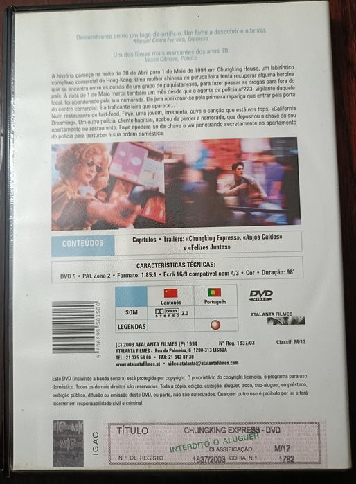 DVD "Chungking Express" de Wong Kar-Wai