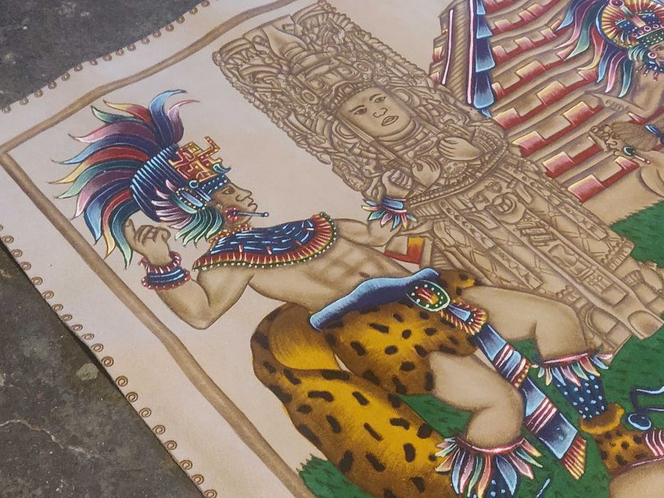 Quadro em pele pintador à mão