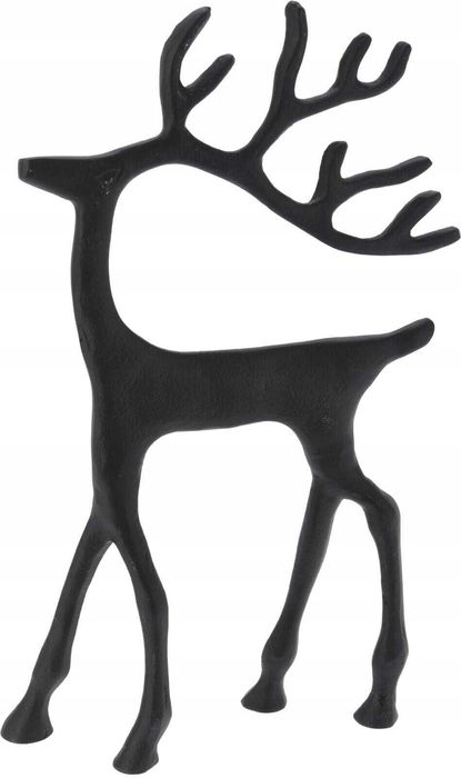 Czarny renifer figurka dekoracyjna świąteczna 19x30 cm