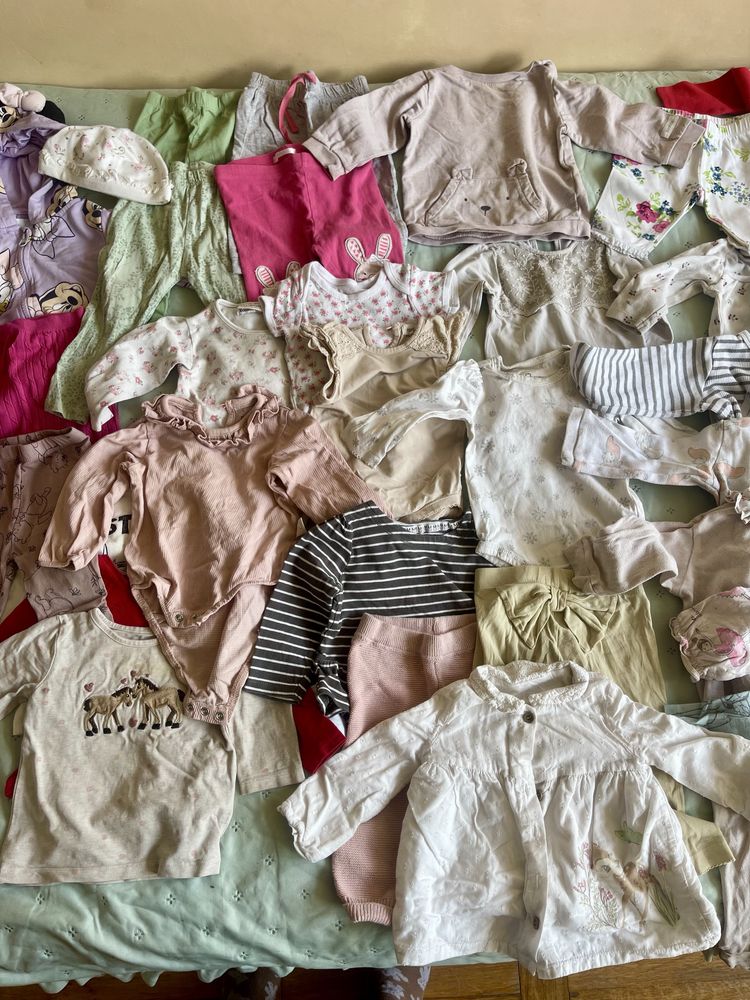 Paka paczka ubranek dla dziewczynki niemowlaka 74 68 Newbie H&M Tu