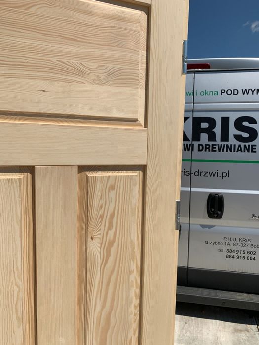 Drzwi zewnętrzne dwuskrzydłowe Na Wymiar lite  drewniane CAŁA POLSKA