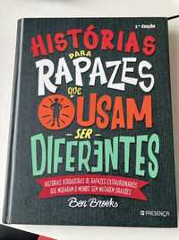 Livro historias de rapazes que ousam ser diferentes