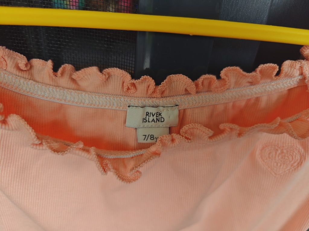 Sukienka prążkowana  pomarańczowa river island rozmiar 128