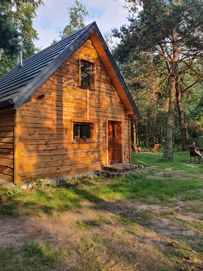 domek na odludziu w lesie SAUNA noclegi wakacje, wolne terminy wynajem