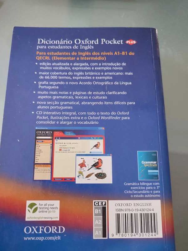 Dicionário Oxford Pocket de Inglês Português / Inglês / Português