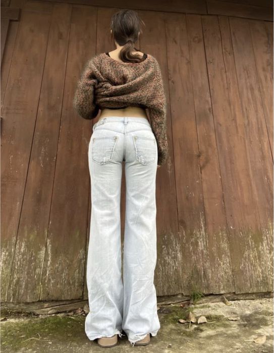 Джинсы низкая талия широкие винтаж клеш bootcut baggy 2000s 90s y2k