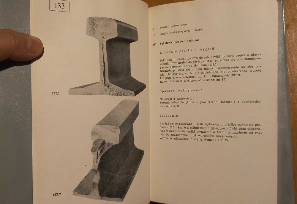 Katalog defektów szyn z 1969 roku