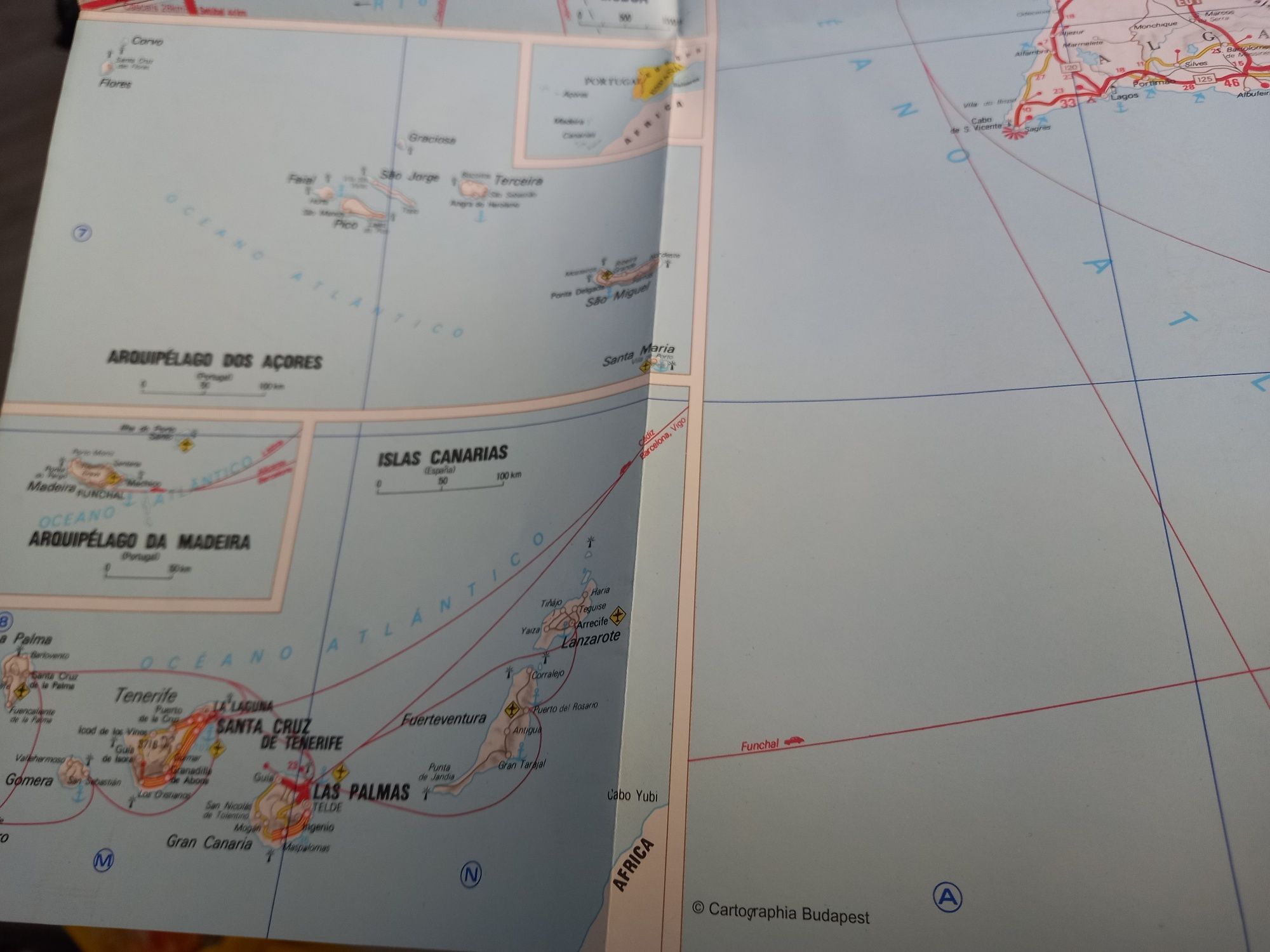 Mapa Samochodowa Hiszpania Portugalia 2002rok