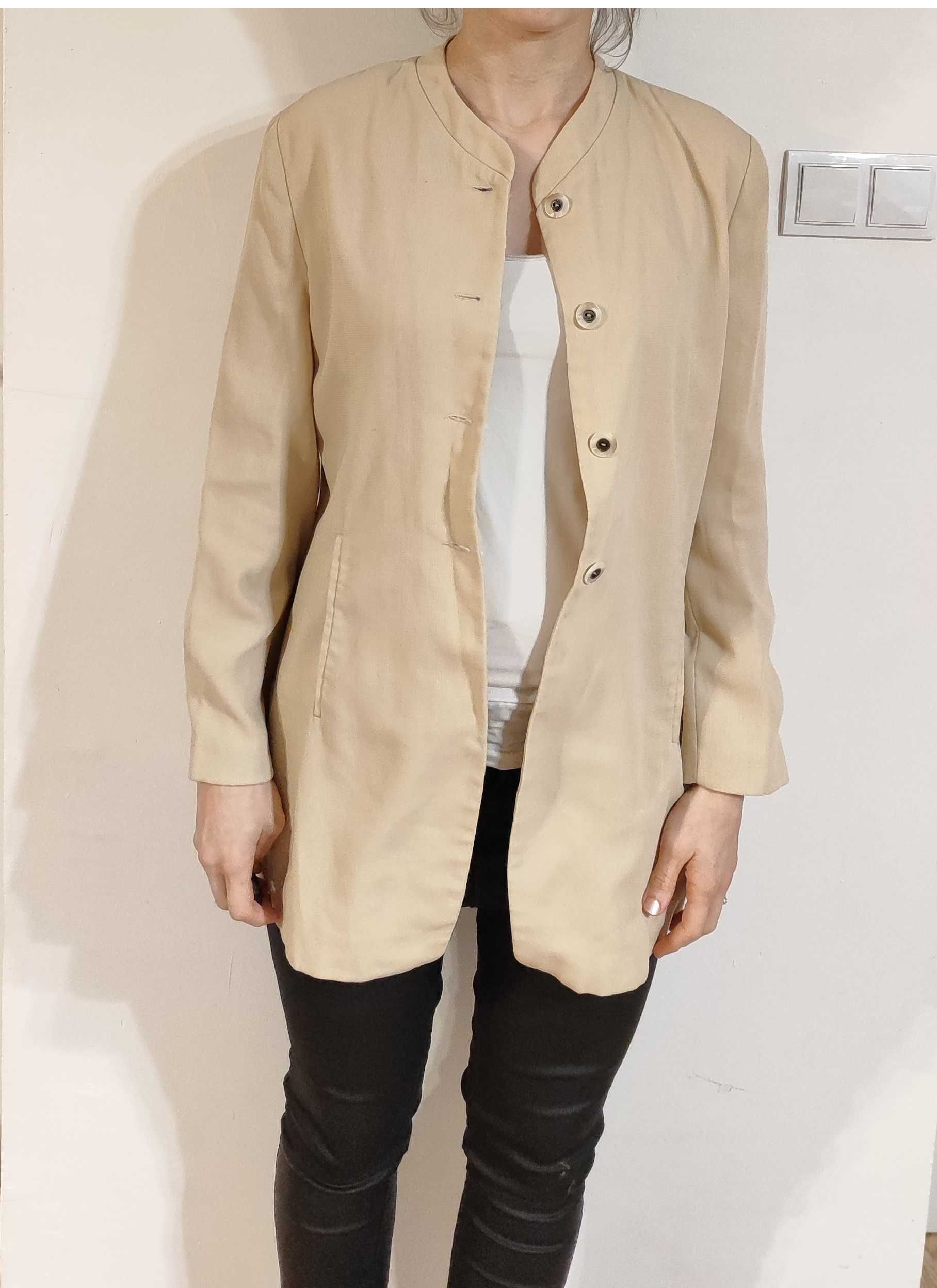Żakiet beżowy marynarka damska basic vintage Woman Collection H&M 40/L