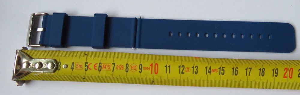pasek do zegarka silikonowy  24 mm granatowy  zintegrowane teleskopy