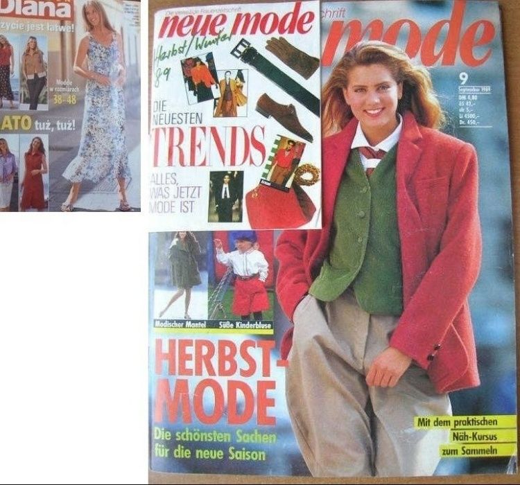 Diana nr1/2004: LATO; Neue Mode nr 9/1989 (w j. niem); Uszyj sama nr34