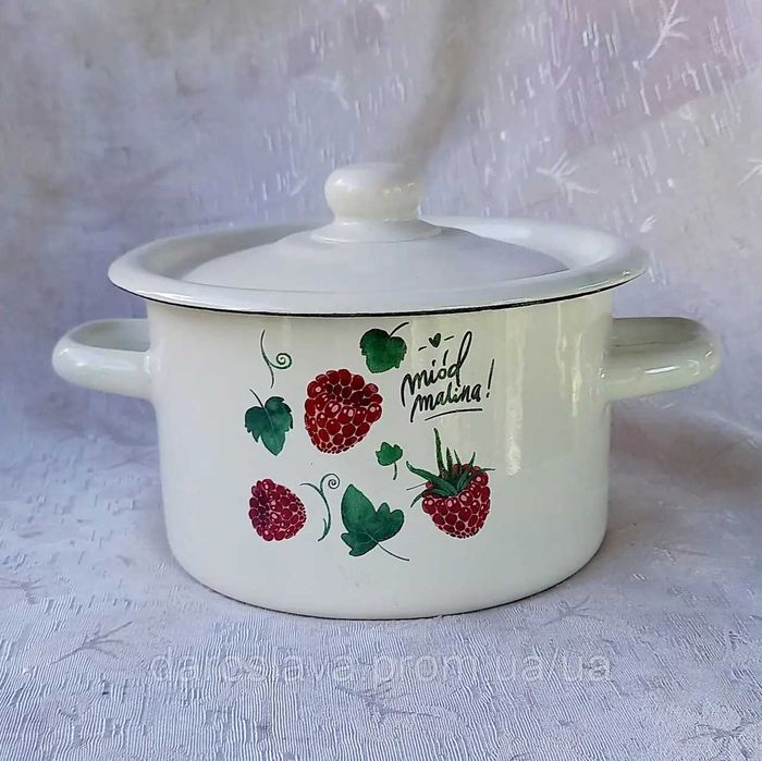 Каструля емальована Idilia (2 л), різні малюнки, НОВІ!