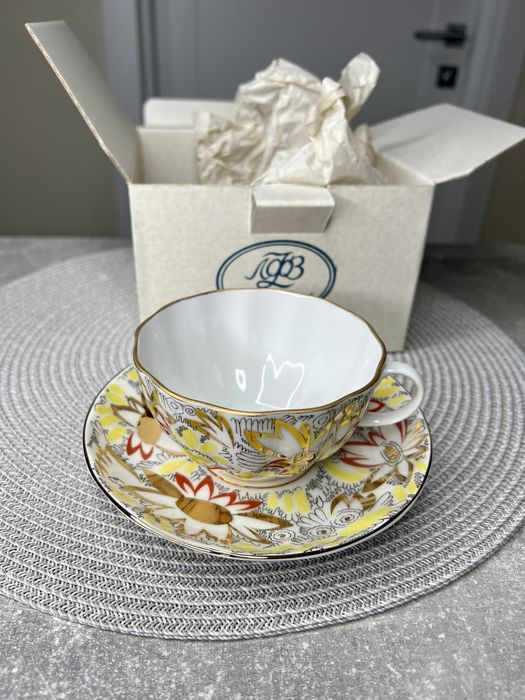 Чайная пара ЛФЗ золотые ромашки