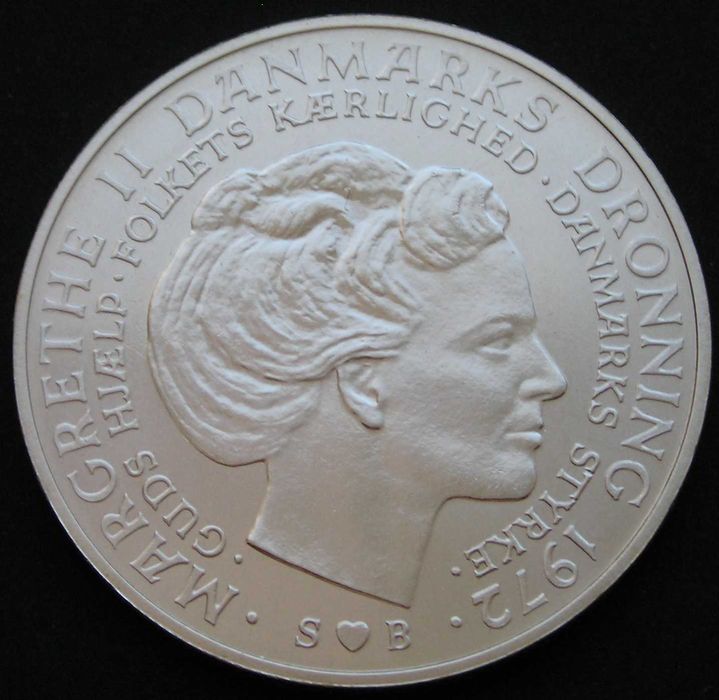 Dania 10 koron 1972 - król Frederik IX - srebro