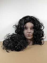 Czarne loki fale gęste długie brunetka peruka damska ok. 50 cm
