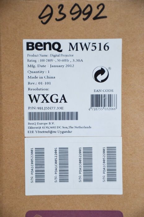 Мультимедийный проектор Benq MW 516
