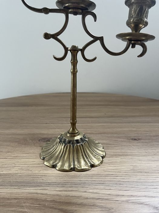 Mosiężny świecznik 3-ramienny