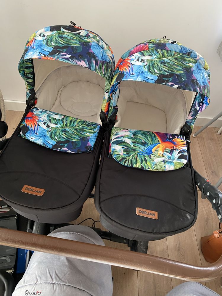 Wózek blizniaczy dorjan Quick Twin 4 w 1 kolorowy