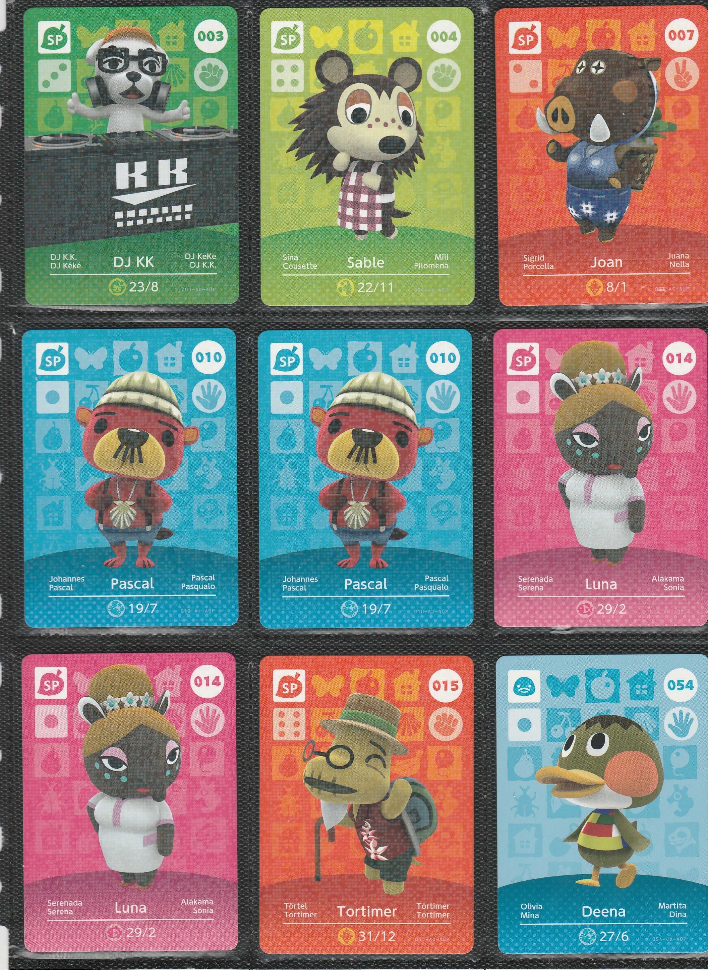 Cartas Amiibo Animal Crossing - Séries 1, 2, 3, 4 e 5