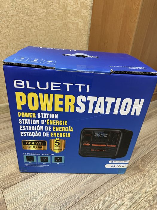 Зарядна станція BLUETTI  AC70P, 1000 Вт, 864 Вт*год