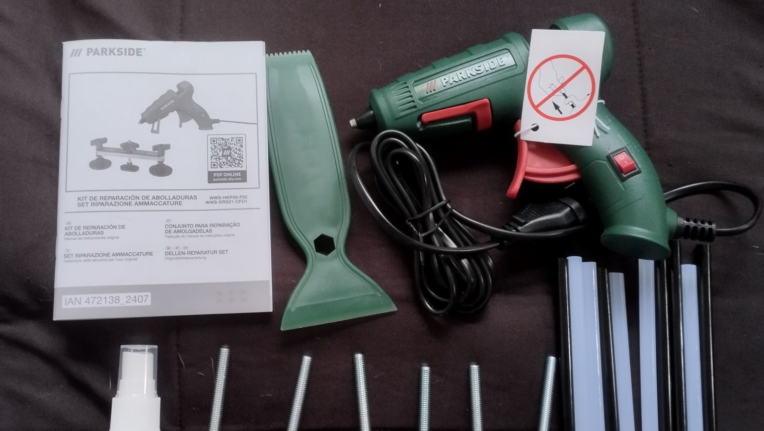 Conjunto de reparação de amolgadelas automóvel Parkside