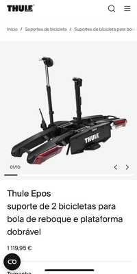 Thule Epos suporte de 2 bicicletas para bola de reboque  dobrável
