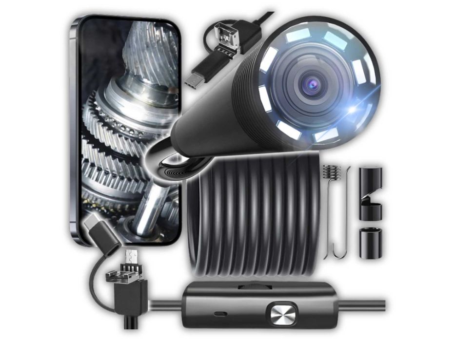 Kamera Endoskopowa Inspekcyjna Endoskop 3w1 Wodoodporna - WYPRZEDAŻ