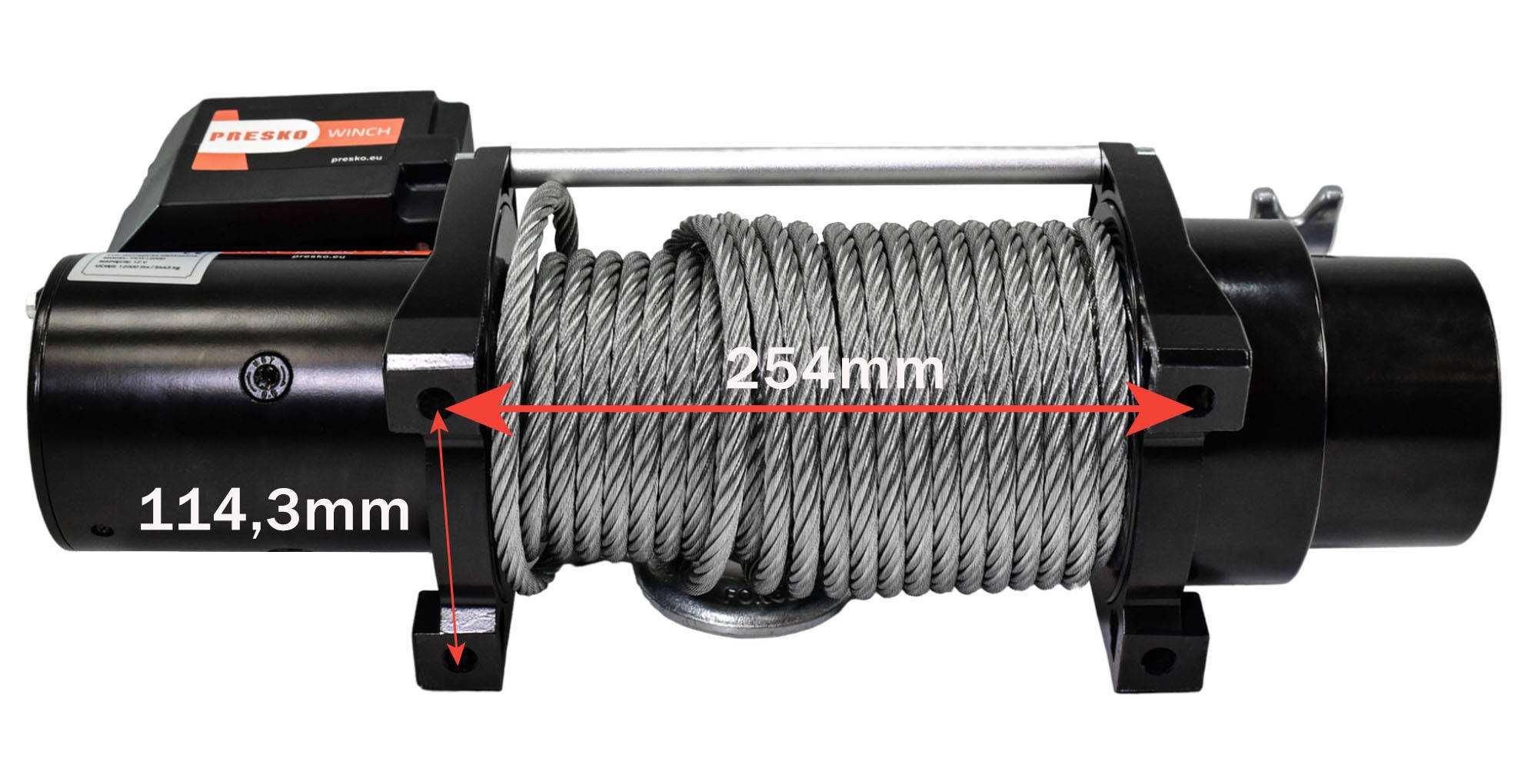 Wyciągarka elektryczna Presko Winch PEW12000 5,5t 12V 12000LBS stalowa