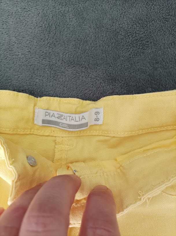 Жовті яскраві шорти  з джинсової тканини для дівчинки.