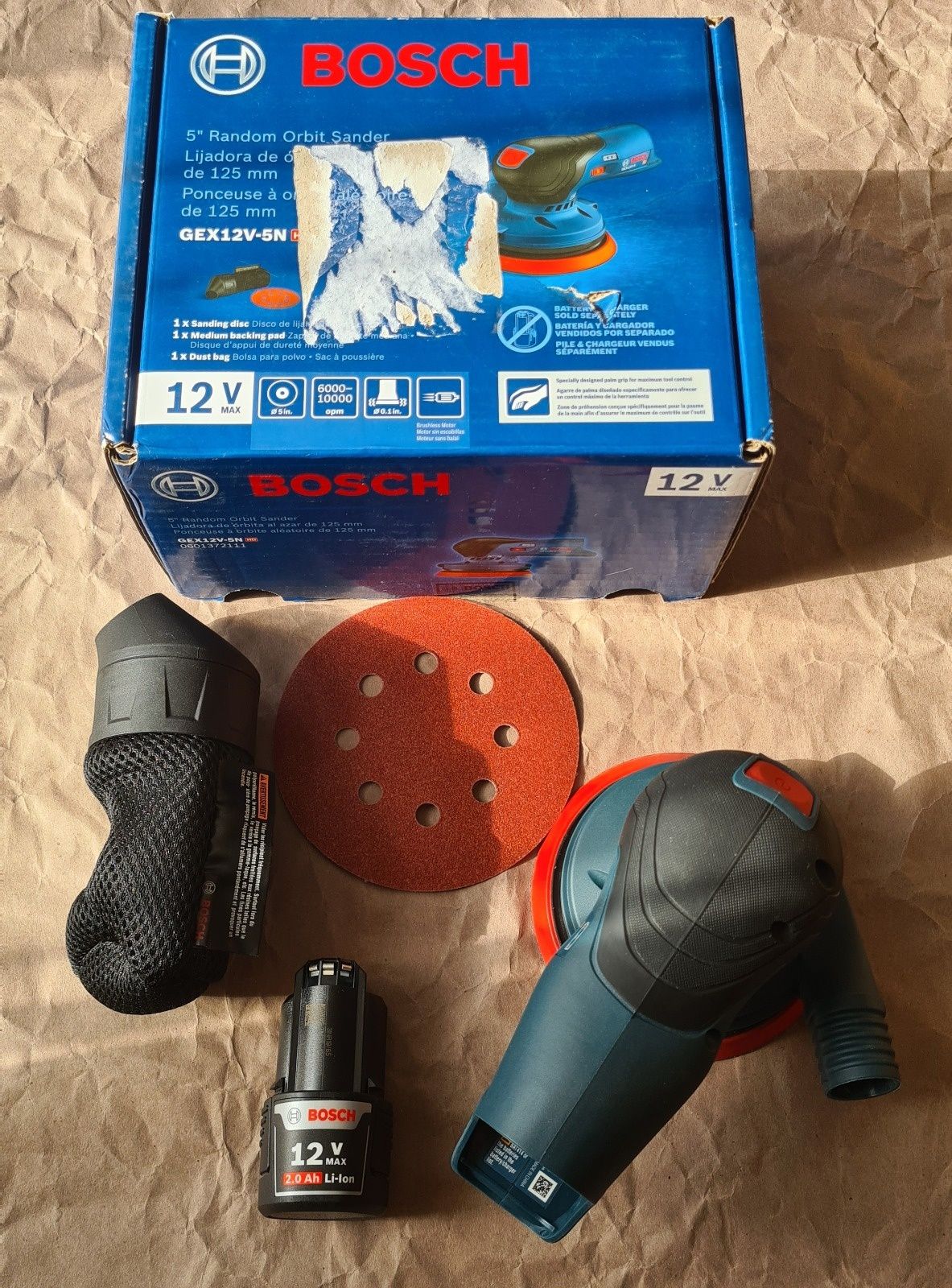 Шліфувальна машинка Bosch GEX12V-5N (GEX 12V-125), 12V