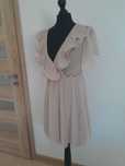 Beżowa elegacka sukienka Uniwersalna M L 38 40