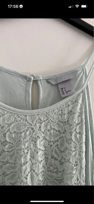 Vestido de verão com renda da H&M, tamanho S (mais para S/M)