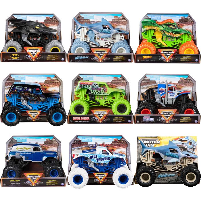 Монстр-траки Monster Jam 1:24 Оригінал Бетмобіль, Дракон, Мегалодон...