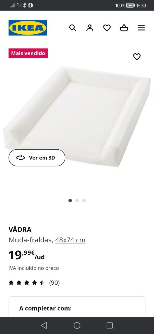 Trocador bebé Gulliver branco IKEA + acessórios Vadra muda fraldas
