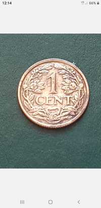 Holandii 1 cent 1919 Bardzo dobra + miedziana moneta - królowa Wilhelm