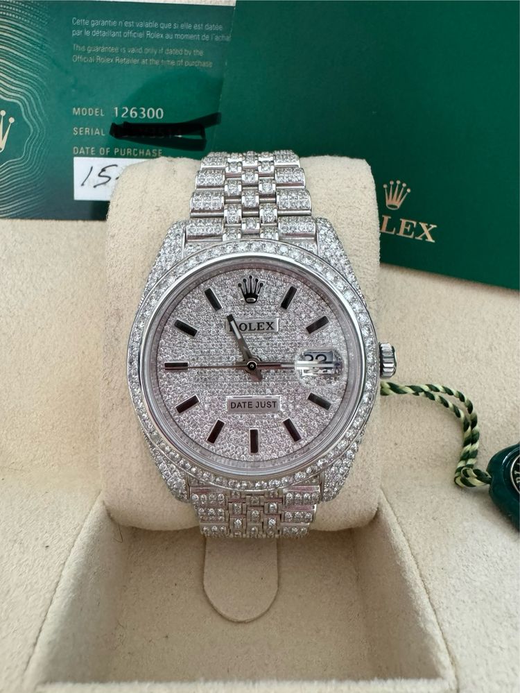 Zegarek Rolex Datejust 41mm Full iced out.