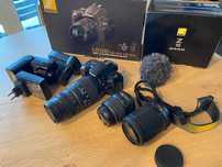 Nikon D5100 + Nikkor AF-S 18-55mm + Nikkor 55-200mm + Sigma 70-300mm