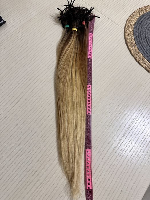 Натуральне словʼянське волосся для нарощування 62 см, 147 грам