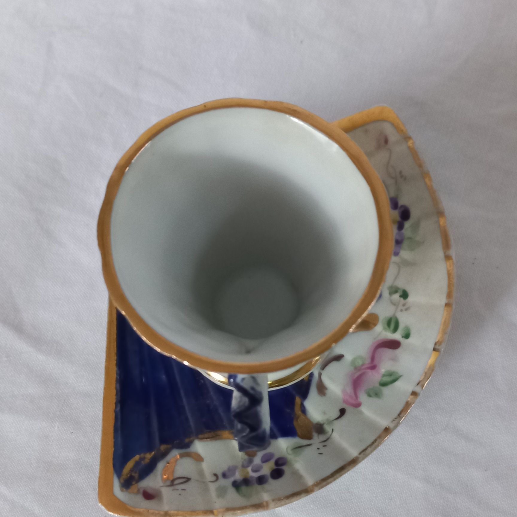 Chávena miniatura azul leque