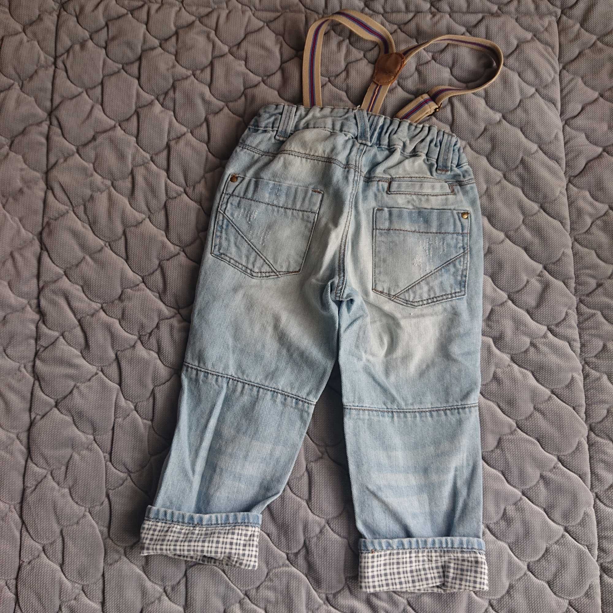 Jeansy dziecięce z szelkami H&M rozmiar 86
