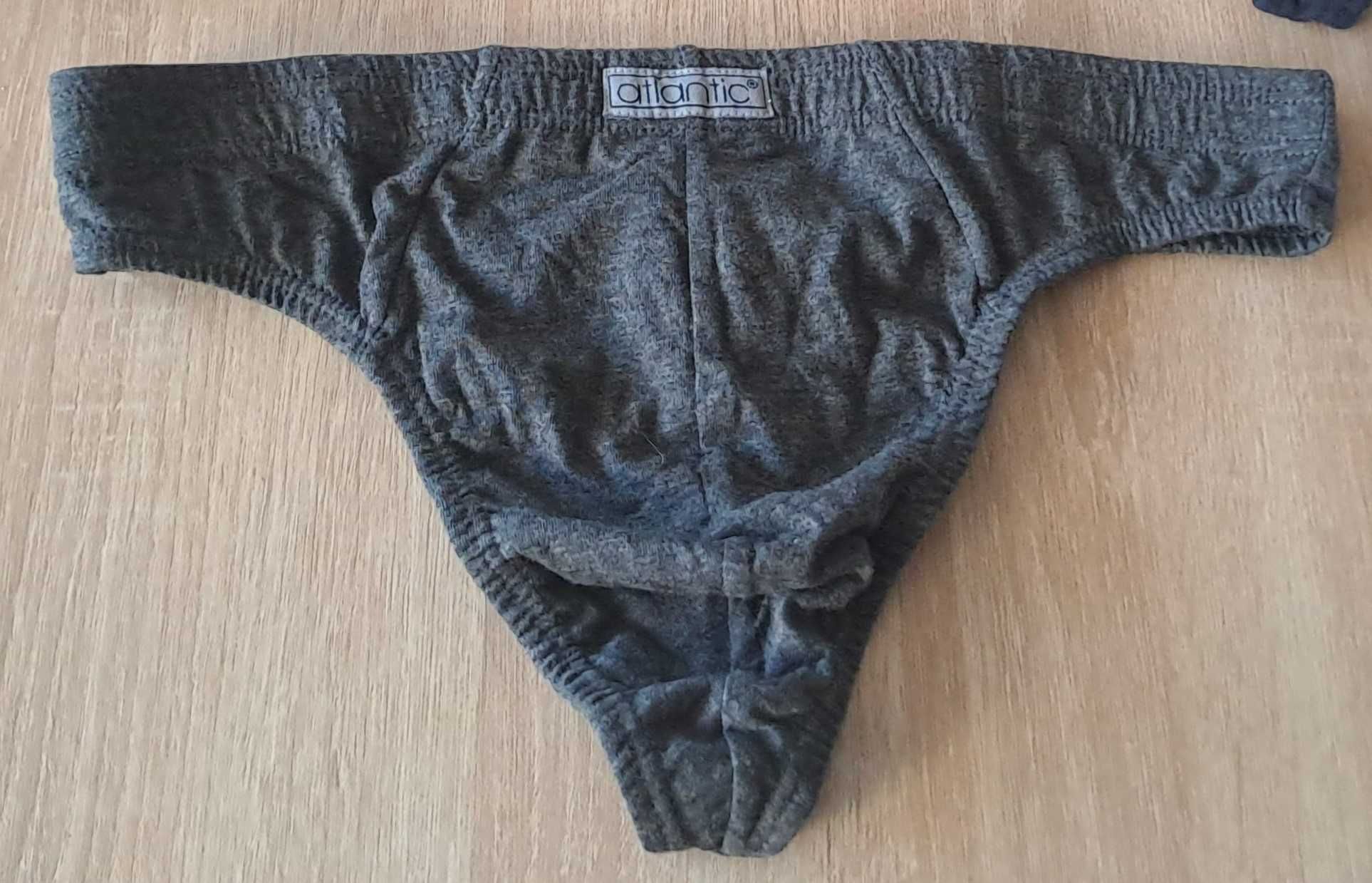 Stringi męskie Atlantic - ciemnoszare, nowe - XL
