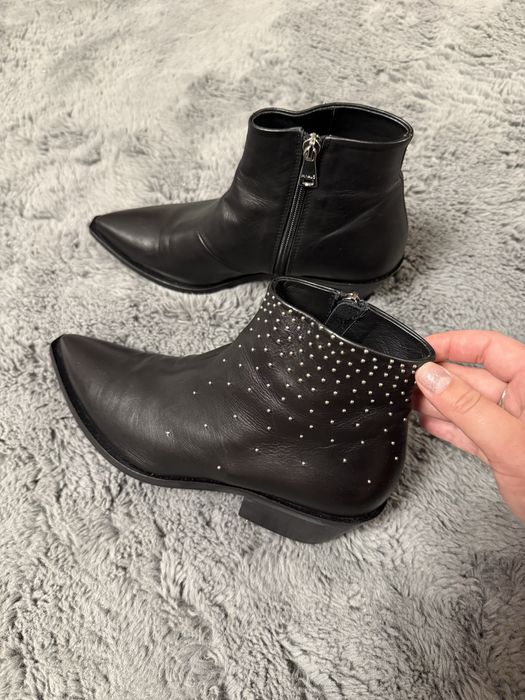 Черевики козаки кожані розмір 38,5