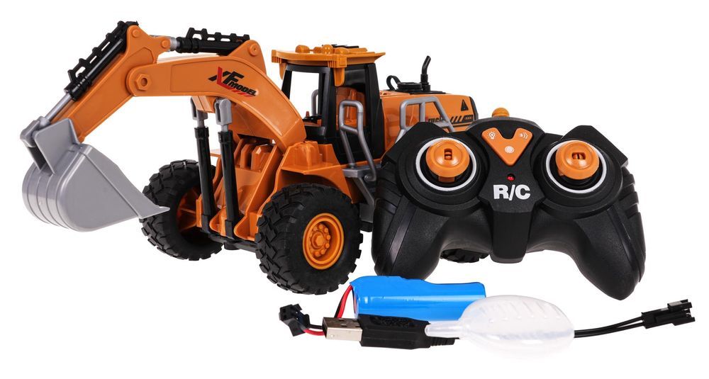 Koparka Z Funkcją Świateł I Dymu R/C Zdalnie sterowane